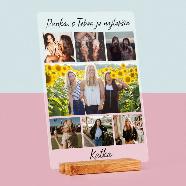 Fotokoláž: Najlepšia Kamarátka - Tlač Na Akrylové Sklo (Vertikálne)