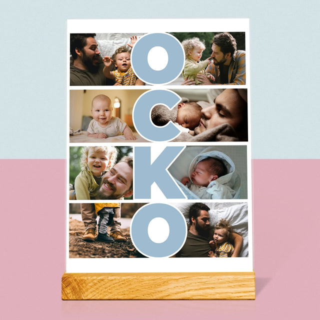 Fotokoláž: Nápis Ocko - Tlač Na Akrylové Sklo (Vertikálne)