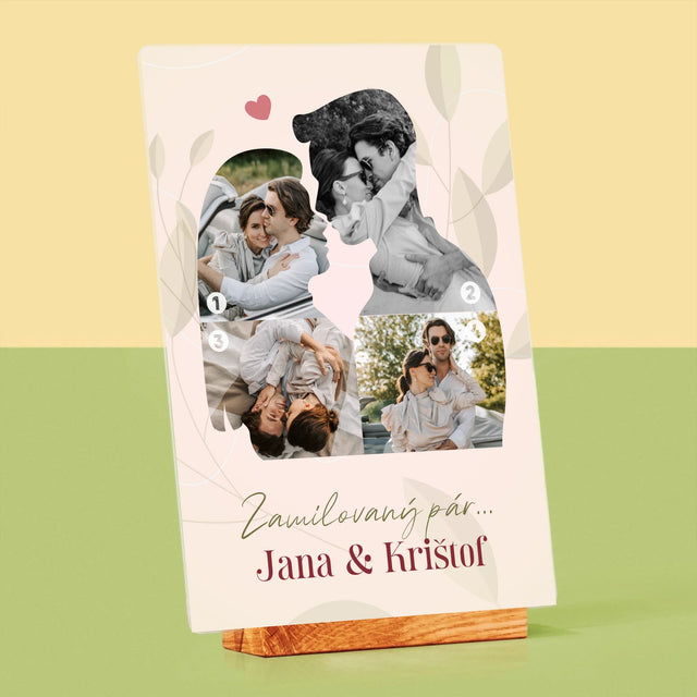 Tvar Z Fotografií: Zamilovaný Pár - Tlač Na Akrylové Sklo (Vertikálne)