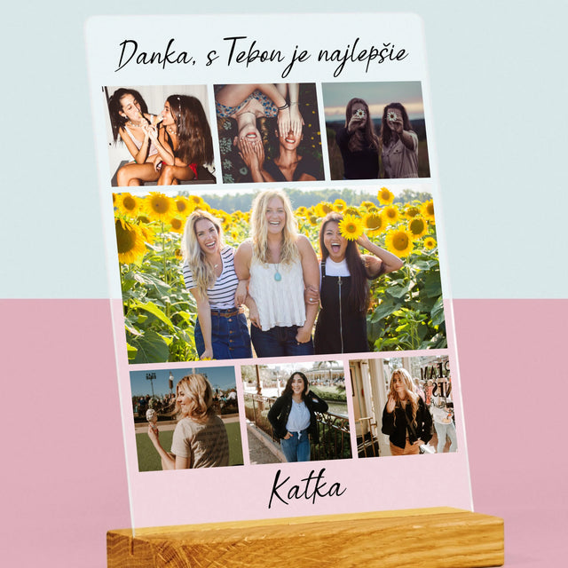 Fotokoláž: Najlepšia Kamarátka - Tlač Na Akrylové Sklo (Vertikálne)