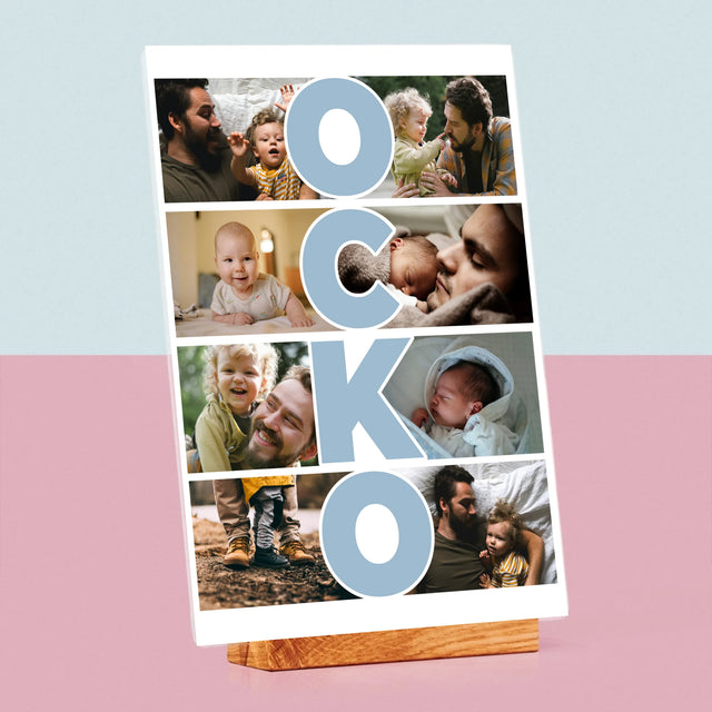 Fotokoláž: Nápis Ocko - Tlač Na Akrylové Sklo (Vertikálne)