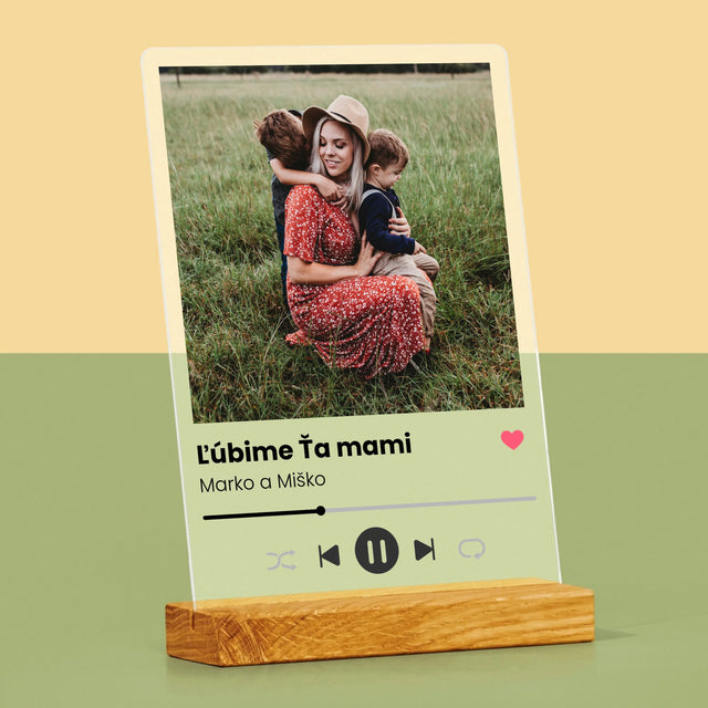 Fotografia A Podpis: Ľúbime Ťa Mami - Tlač Na Akrylové Sklo (Vertikálne)