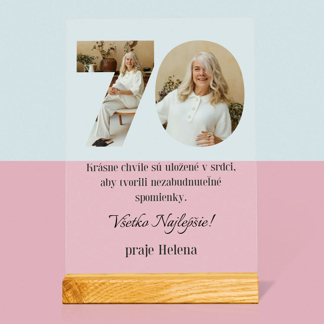 Slovo Z Fotografií: 70. Narodeniny - Tlač Na Akrylové Sklo (Vertikálne)