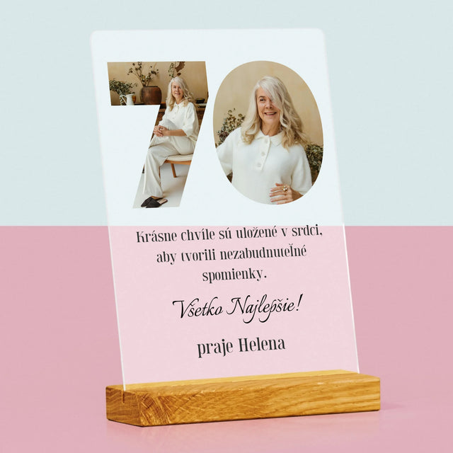 Slovo Z Fotografií: 70. Narodeniny - Tlač Na Akrylové Sklo (Vertikálne)