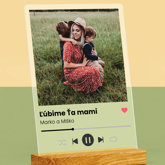 Fotografia A Podpis: Ľúbime Ťa Mami - Tlač Na Akrylové Sklo (Vertikálne)