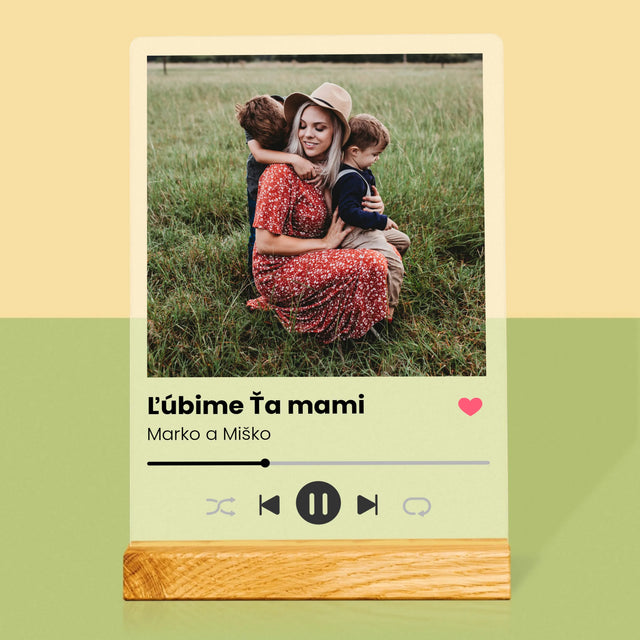 Fotografia A Podpis: Ľúbime Ťa Mami - Tlač Na Akrylové Sklo (Vertikálne)