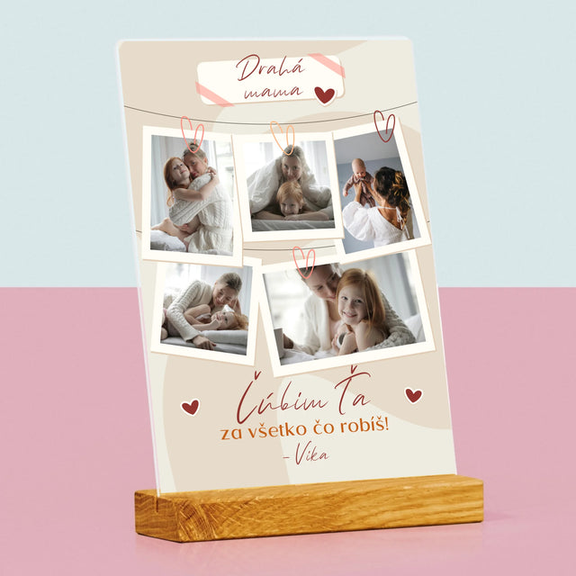 Fotokoláž: Ľúbim Ťa Mama Fotografie - Tlač Na Akrylové Sklo (Vertikálne)