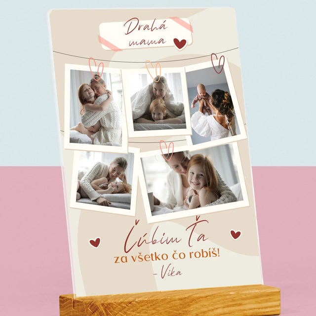 Fotokoláž: Ľúbim Ťa Mama Fotografie - Tlač Na Akrylové Sklo (Vertikálne)