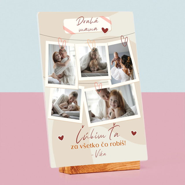 Fotokoláž: Ľúbim Ťa Mama Fotografie - Tlač Na Akrylové Sklo (Vertikálne)