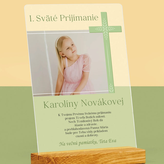 Fotografia A Podpis: 1. Sv Prijímanie Fotografia Kríž - Tlač Na Akrylové Sklo (Vertikálne)