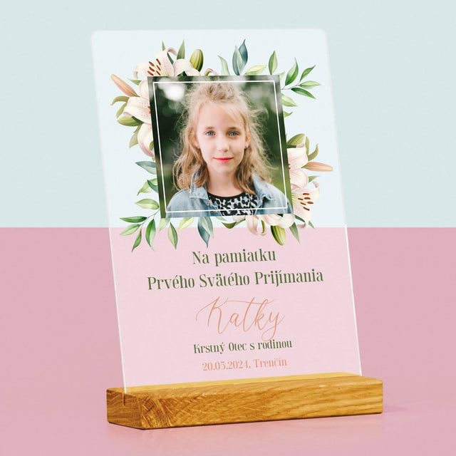 Fotografia A Podpis: Na Pamiatku 1. Sv Prijímania - Tlač Na Akrylové Sklo (Vertikálne)