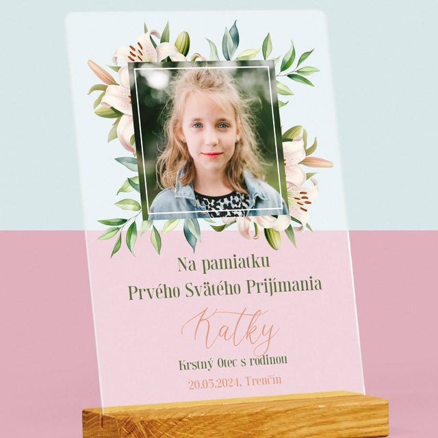 Fotografia A Podpis: Na Pamiatku 1. Sv Prijímania - Tlač Na Akrylové Sklo (Vertikálne)