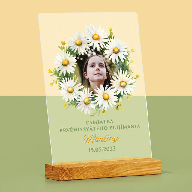 Fotografia A Podpis: Pamiatka 1. Sv Prijímania Sedmokrásky - Tlač Na Akrylové Sklo (Vertikálne)