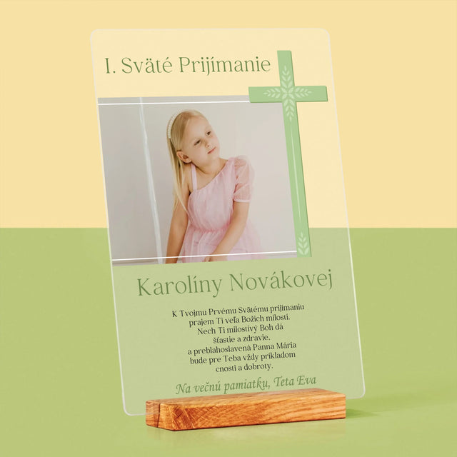 Fotografia A Podpis: 1. Sv Prijímanie Fotografia Kríž - Tlač Na Akrylové Sklo (Vertikálne)