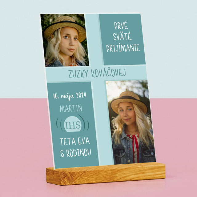Fotokoláž: Prvé Sväté Prijímanie - Tlač Na Akrylové Sklo (Vertikálne)