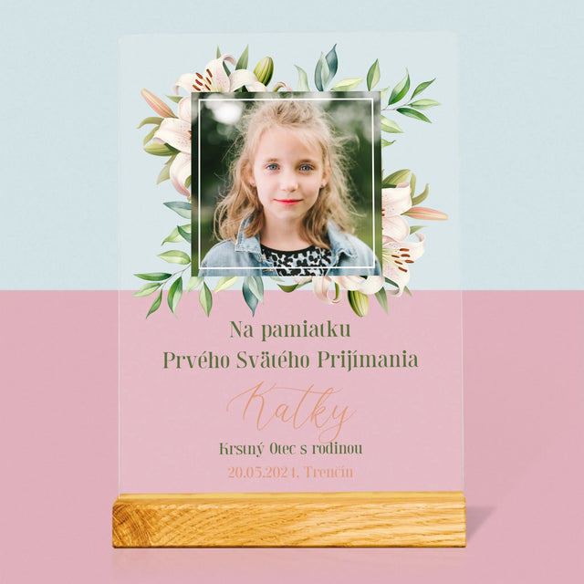 Fotografia A Podpis: Na Pamiatku 1. Sv Prijímania - Tlač Na Akrylové Sklo (Vertikálne)