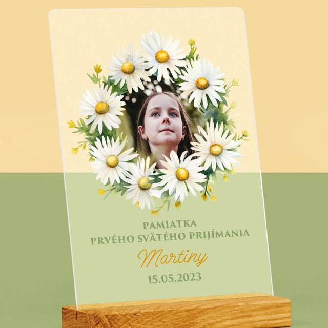 Fotografia A Podpis: Pamiatka 1. Sv Prijímania Sedmokrásky - Tlač Na Akrylové Sklo (Vertikálne)