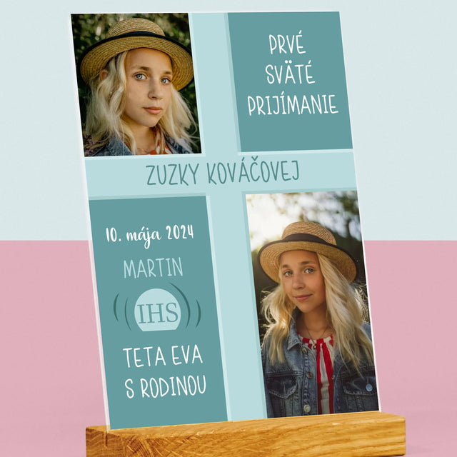 Fotokoláž: Prvé Sväté Prijímanie - Tlač Na Akrylové Sklo (Vertikálne)