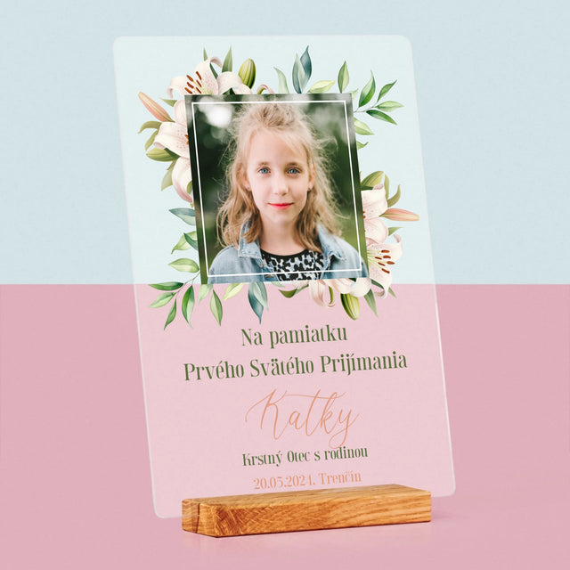 Fotografia A Podpis: Na Pamiatku 1. Sv Prijímania - Tlač Na Akrylové Sklo (Vertikálne)