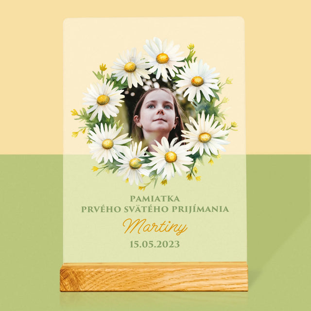 Fotografia A Podpis: Pamiatka 1. Sv Prijímania Sedmokrásky - Tlač Na Akrylové Sklo (Vertikálne)