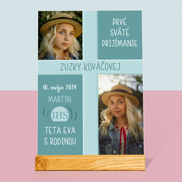 Fotokoláž: Prvé Sväté Prijímanie - Tlač Na Akrylové Sklo (Vertikálne)