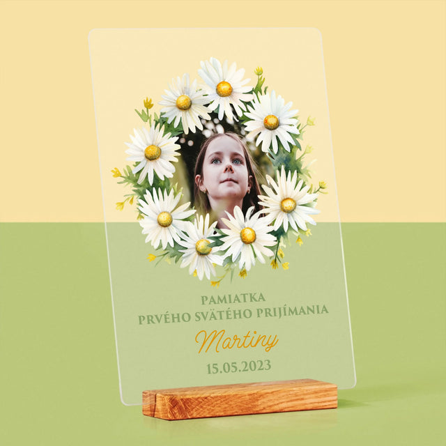 Fotografia A Podpis: Pamiatka 1. Sv Prijímania Sedmokrásky - Tlač Na Akrylové Sklo (Vertikálne)