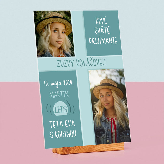 Fotokoláž: Prvé Sväté Prijímanie - Tlač Na Akrylové Sklo (Vertikálne)