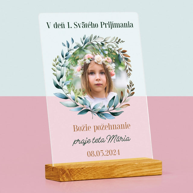 Fotografia A Podpis: V Deň I. Svätého Prijímania - Tlač Na Akrylové Sklo (Vertikálne)