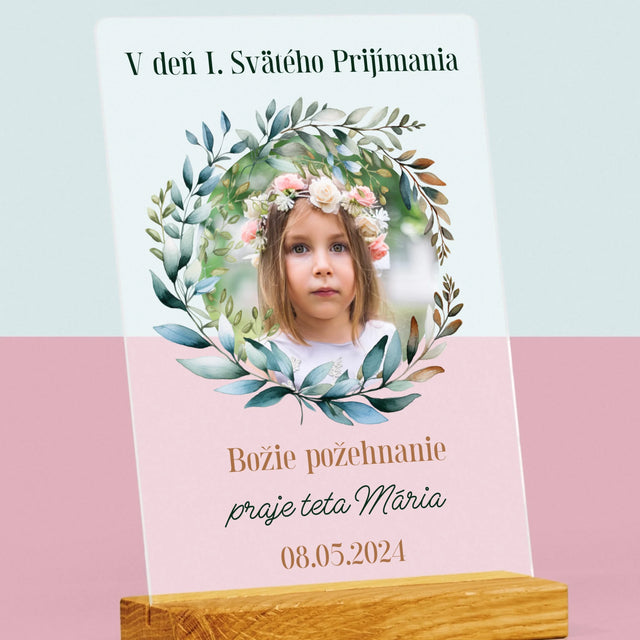 Fotografia A Podpis: V Deň I. Svätého Prijímania - Tlač Na Akrylové Sklo (Vertikálne)