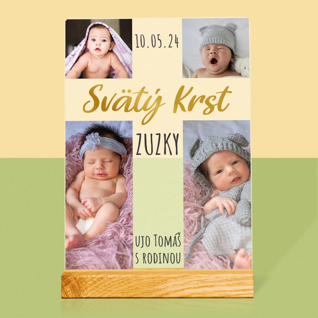 Fotokoláž: Svätý Krst Kríž - Tlač Na Akrylové Sklo (Vertikálne)