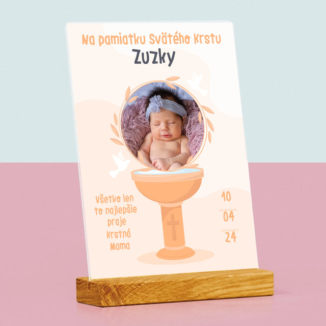 Fotografia A Podpis: Na Pamiatku Svätého Krstu - Tlač Na Akrylové Sklo (Vertikálne)