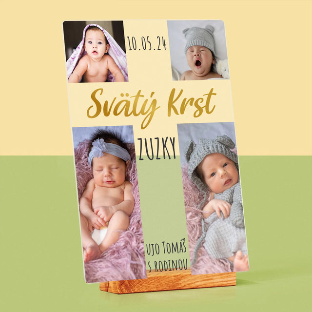 Fotokoláž: Svätý Krst Kríž - Tlač Na Akrylové Sklo (Vertikálne)