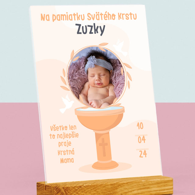 Fotografia A Podpis: Na Pamiatku Svätého Krstu - Tlač Na Akrylové Sklo (Vertikálne)