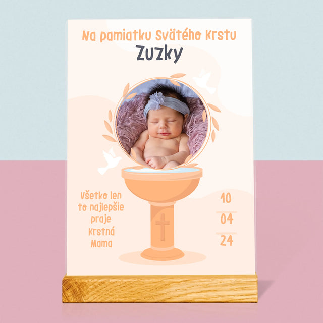 Fotografia A Podpis: Na Pamiatku Svätého Krstu - Tlač Na Akrylové Sklo (Vertikálne)