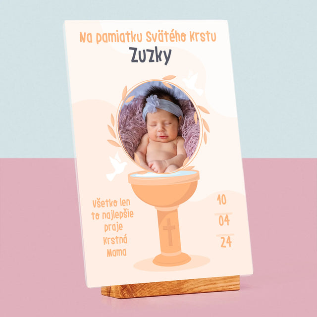 Fotografia A Podpis: Na Pamiatku Svätého Krstu - Tlač Na Akrylové Sklo (Vertikálne)