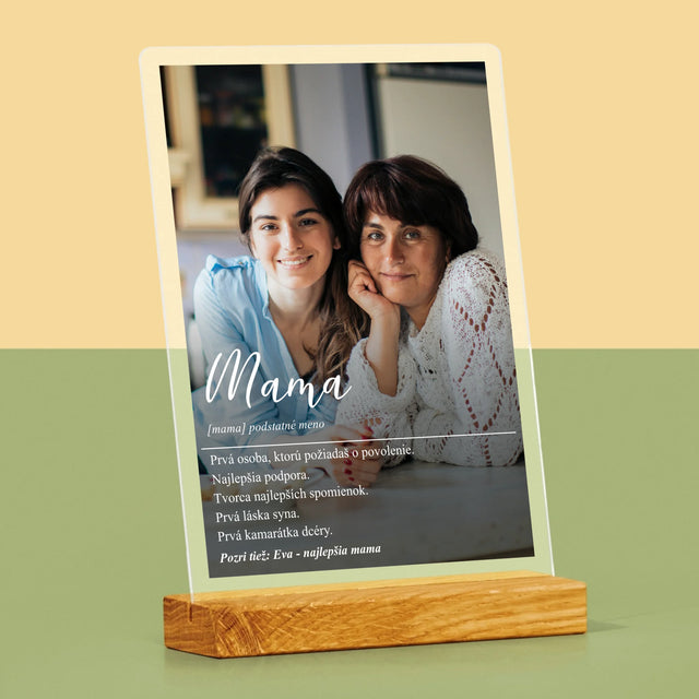 Fotografia A Podpis: Mama Definícia - Tlač Na Akrylové Sklo (Vertikálne)