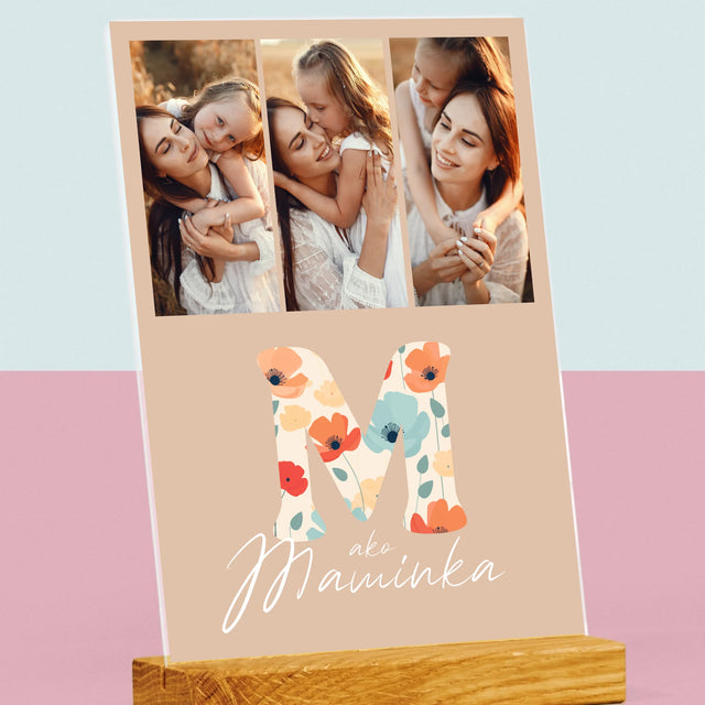 Fotokoláž: M Ako Maminka - Tlač Na Akrylové Sklo (Vertikálne)