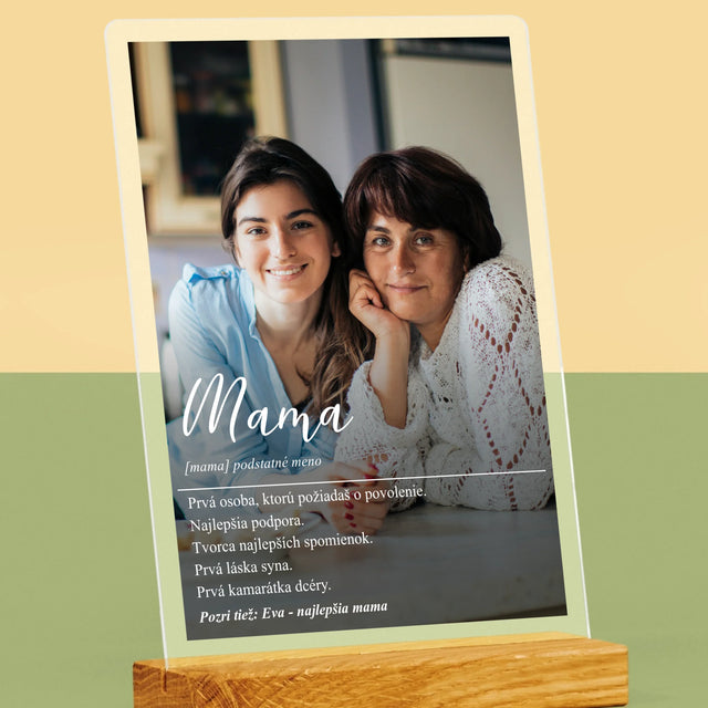 Fotografia A Podpis: Mama Definícia - Tlač Na Akrylové Sklo (Vertikálne)