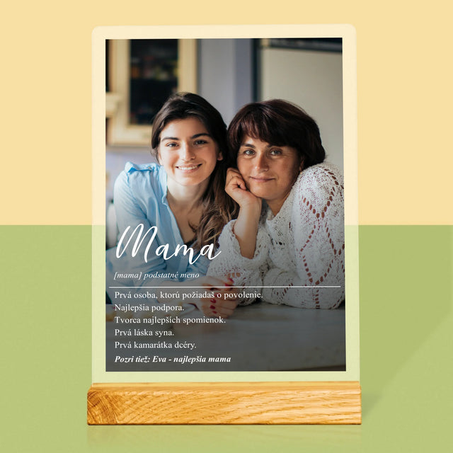 Fotografia A Podpis: Mama Definícia - Tlač Na Akrylové Sklo (Vertikálne)