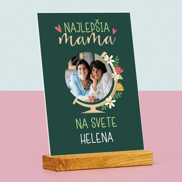 Fotografia A Podpis: Najlepšia Mama Svet - Tlač Na Akrylové Sklo (Vertikálne)