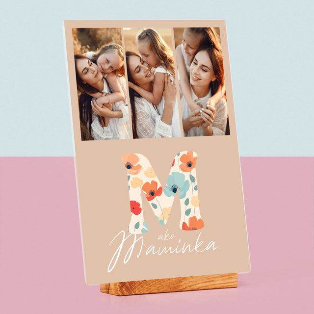 Fotokoláž: M Ako Maminka - Tlač Na Akrylové Sklo (Vertikálne)