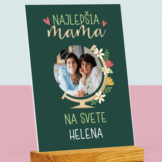 Fotografia A Podpis: Najlepšia Mama Svet - Tlač Na Akrylové Sklo (Vertikálne)