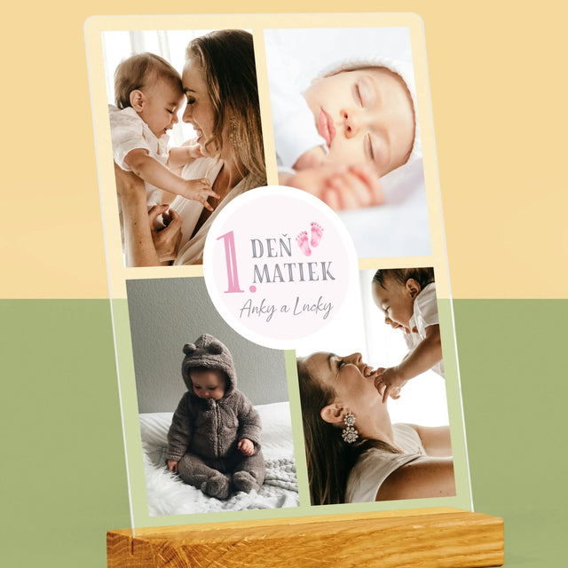 Fotokoláž: Prvý Deň Matiek - Tlač Na Akrylové Sklo (Vertikálne)