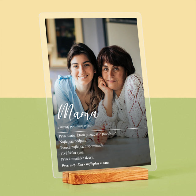 Fotografia A Podpis: Mama Definícia - Tlač Na Akrylové Sklo (Vertikálne)