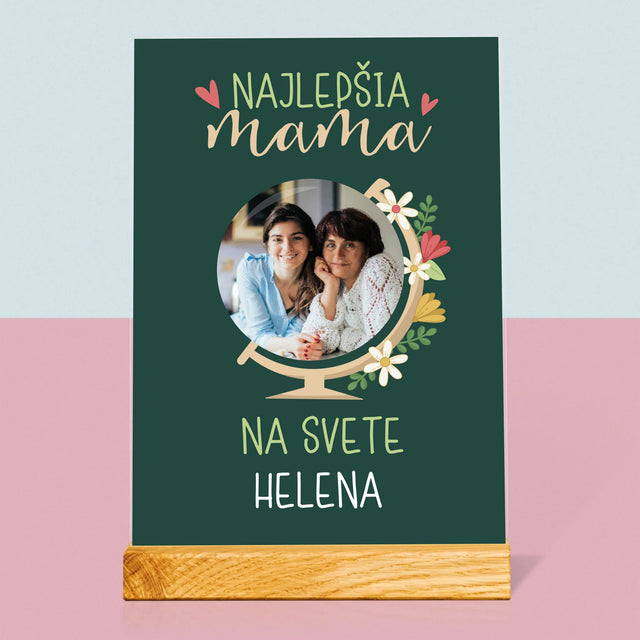 Fotografia A Podpis: Najlepšia Mama Svet - Tlač Na Akrylové Sklo (Vertikálne)