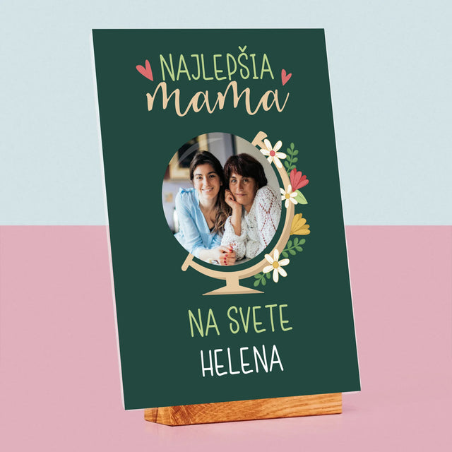 Fotografia A Podpis: Najlepšia Mama Svet - Tlač Na Akrylové Sklo (Vertikálne)