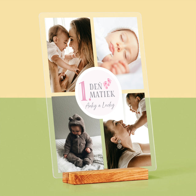 Fotokoláž: Prvý Deň Matiek - Tlač Na Akrylové Sklo (Vertikálne)