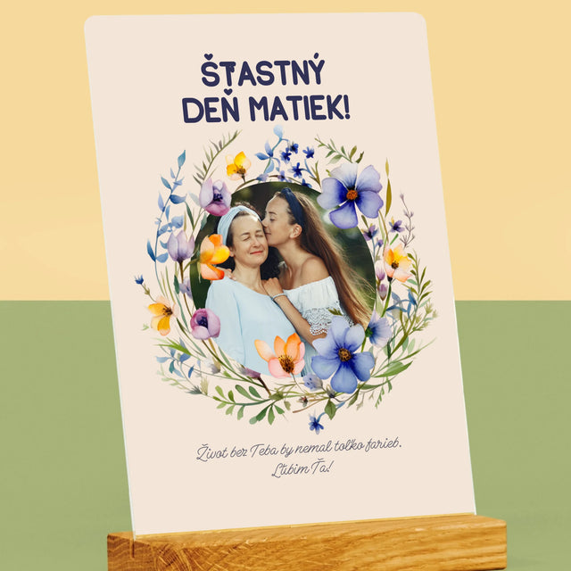 Fotografia A Podpis: Šťastný Deň Matiek - Tlač Na Akrylové Sklo (Vertikálne)