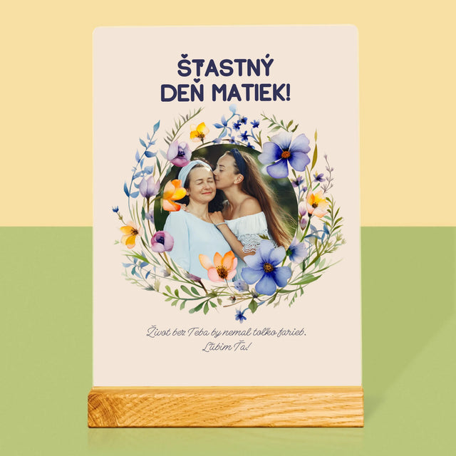 Fotografia A Podpis: Šťastný Deň Matiek - Tlač Na Akrylové Sklo (Vertikálne)