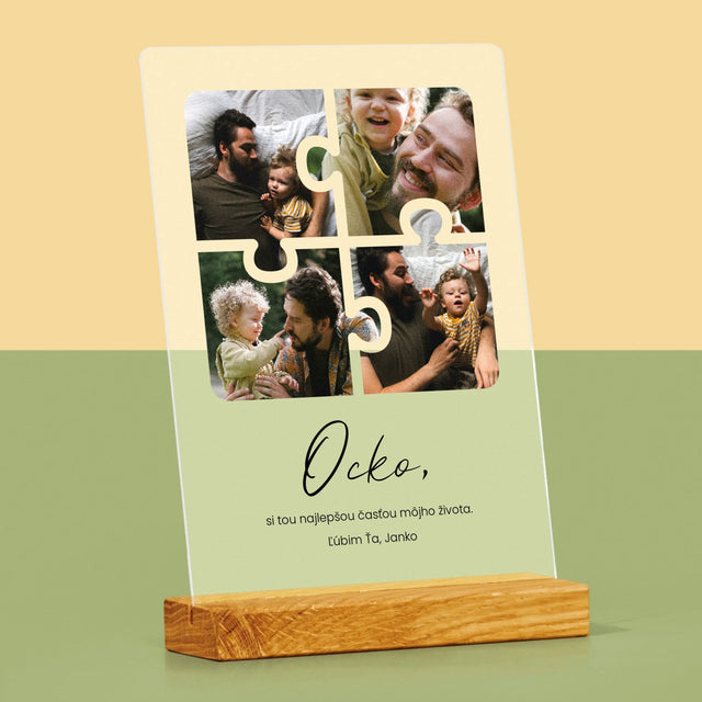 Fotokoláž: Puzzle Fotografie Pre Ocka - Tlač Na Akrylové Sklo (Vertikálne)
